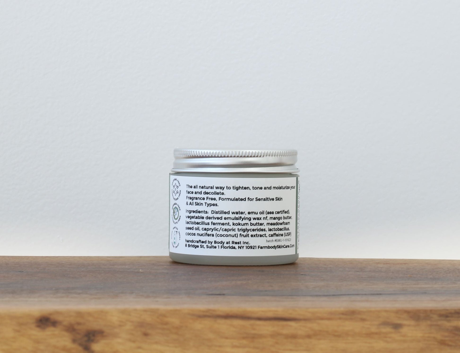 Emu oil moisturizer is the natural way to tighten tone and moisturize your skin without chemicals in this caffeinated moisturizer infused with caffeine and emu oil in a glass jar