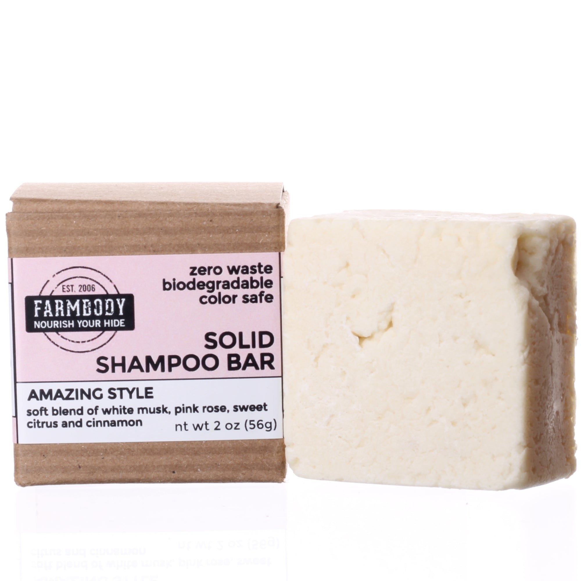 Farmbody zero waste solid shampoo bar for color treated hair free of cocomidopropyl betaine