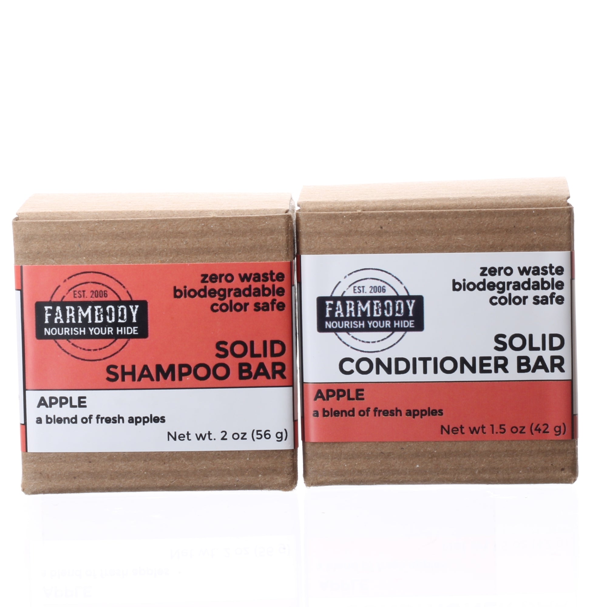 Farmbody solid shampoo and conditioner set sulfate free conditioner free in apple fragrance color safe zero waste