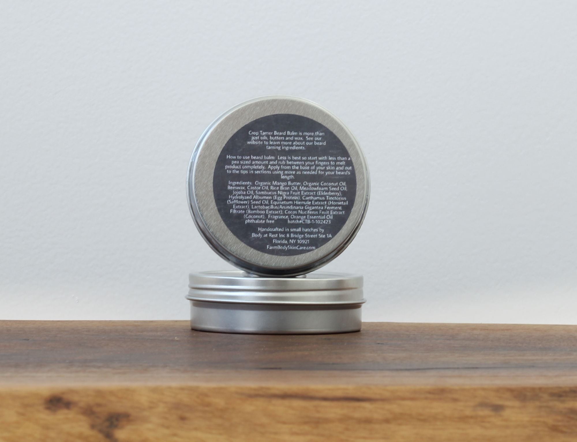 Farmbody Crop Tamer Beard Balm Ingredients with egg protein, horsetail extract and mango butter for the best way to condition your beard ingredients