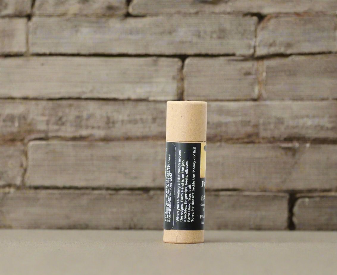 Farmbody Farm Hand Botanical Balm stick is on the job for elbows, knuckles, fingertips, heels and more