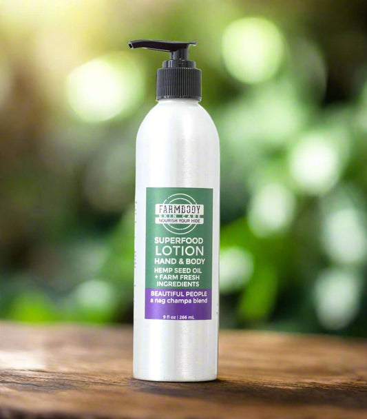 Goat milk lotion with superfoods for smooth nourished skin
