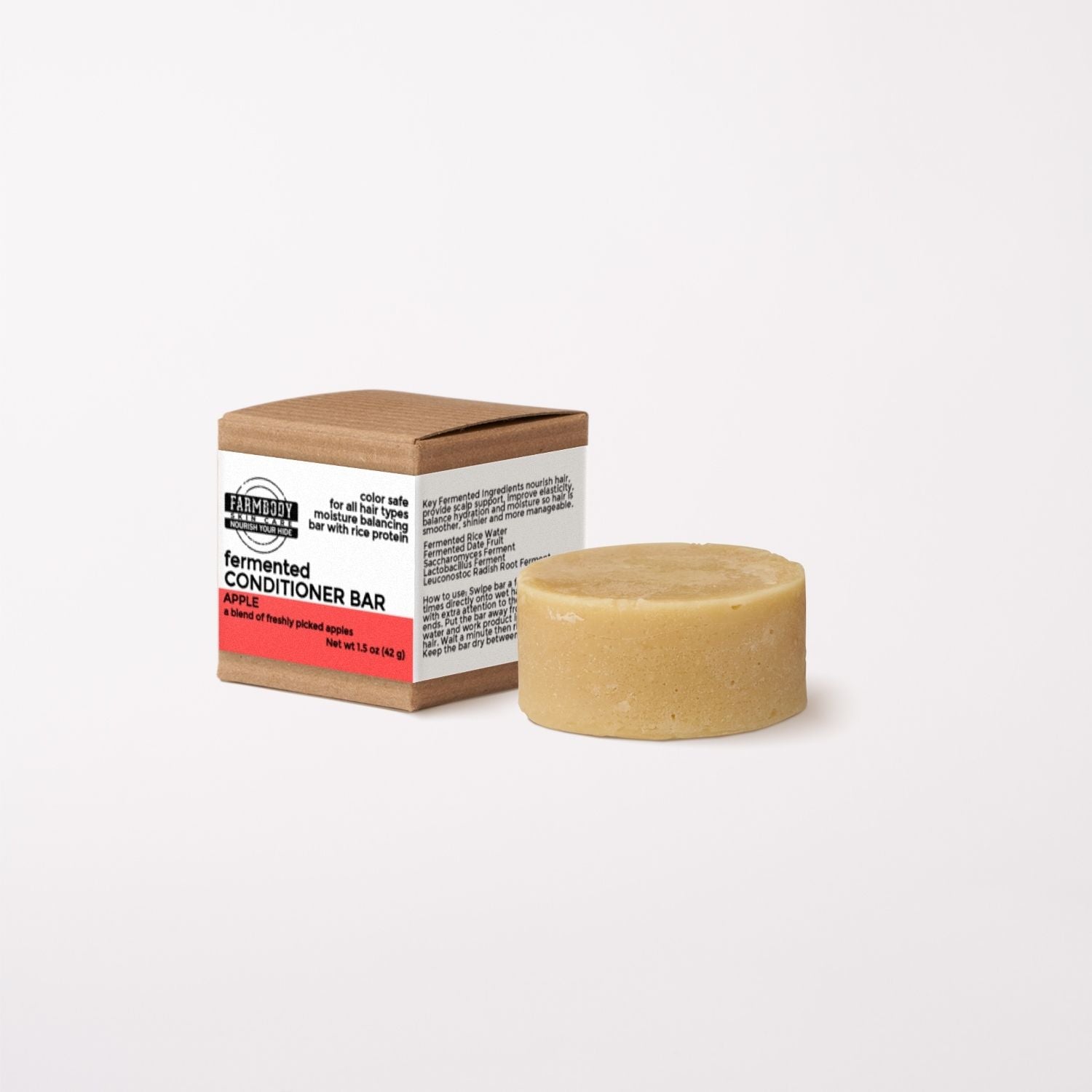 zero waste fermented conditioner bar in apple scent