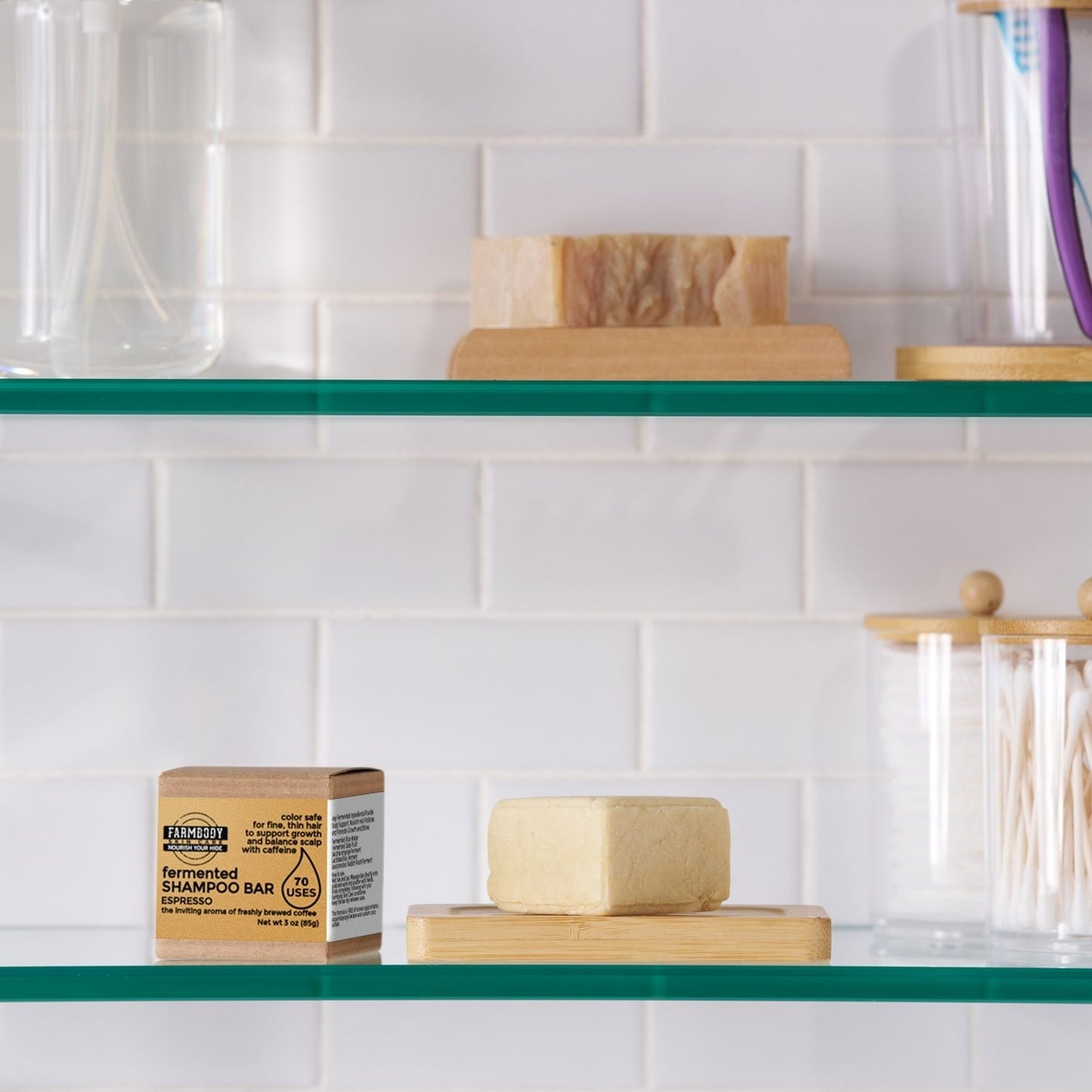 Fermented Caffeinated Coffee Shampoo Bar with Rice Water for Hair Growth