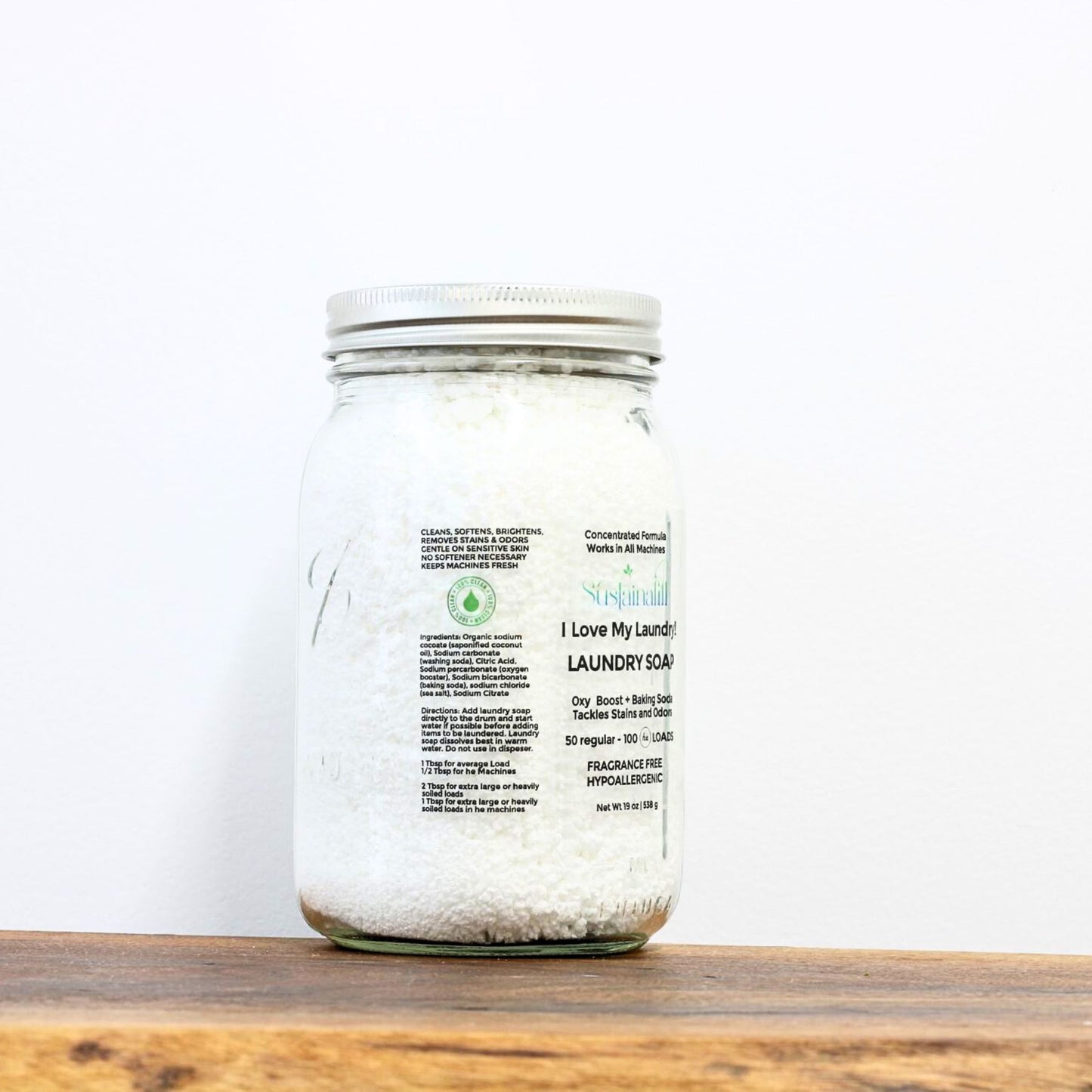 I LOVE MY LAUNDRY! Fragrance Free Biodegradable Laundry Soap 50-100 LOADS