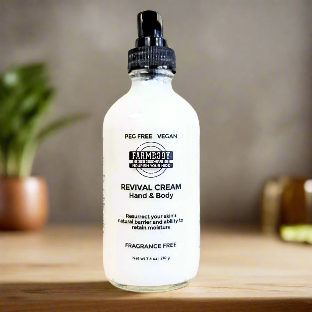 vegan revival cream for hand and body fragrance free with rose of jericho to soothe skin