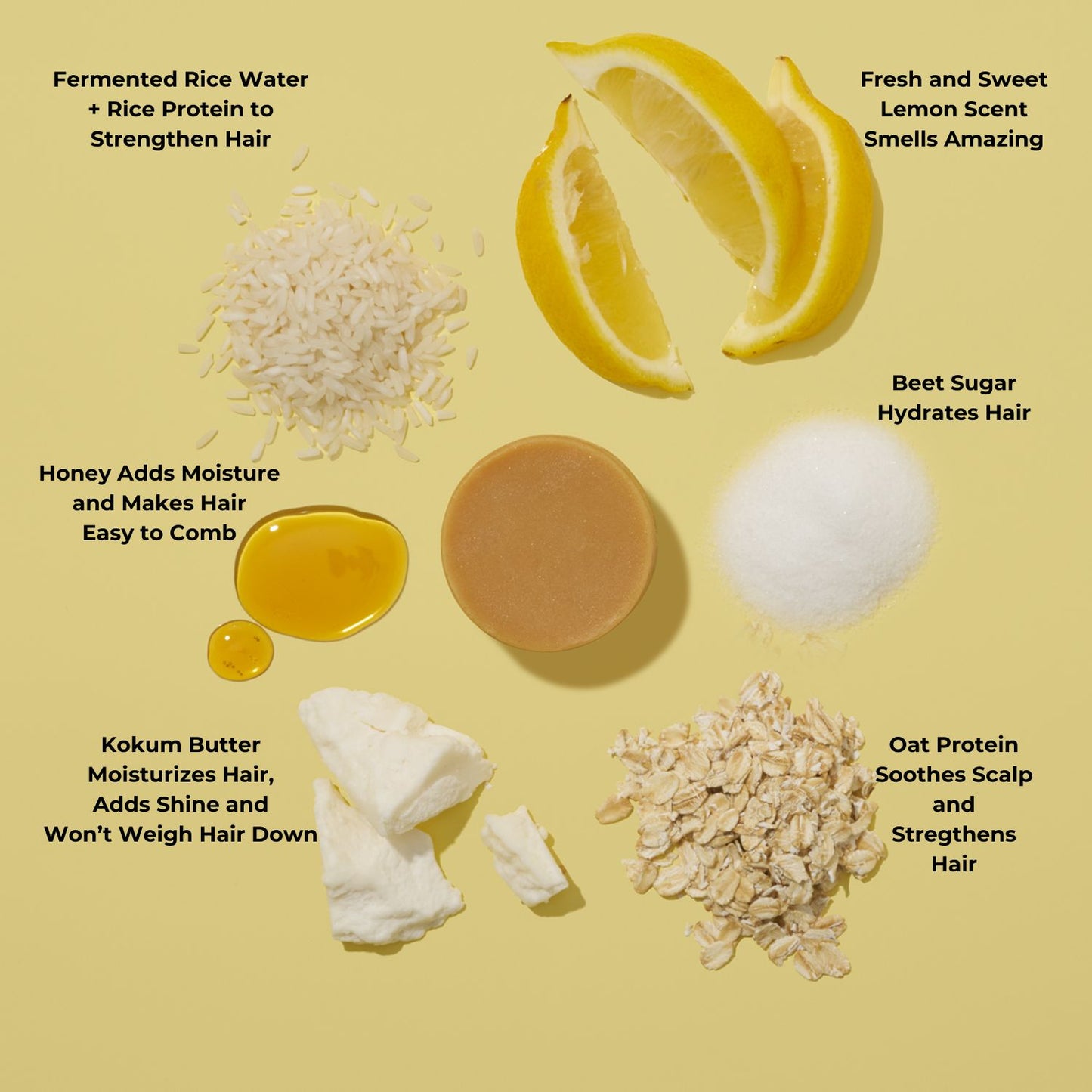 Silicone Free Fermented Conditioner Bar Key Ingredients for balanced Scalp health