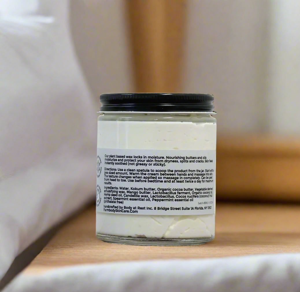 Best Ingredients for dry cracked feet in a heel protective cream smooth feet revival cream by farmbody skin care