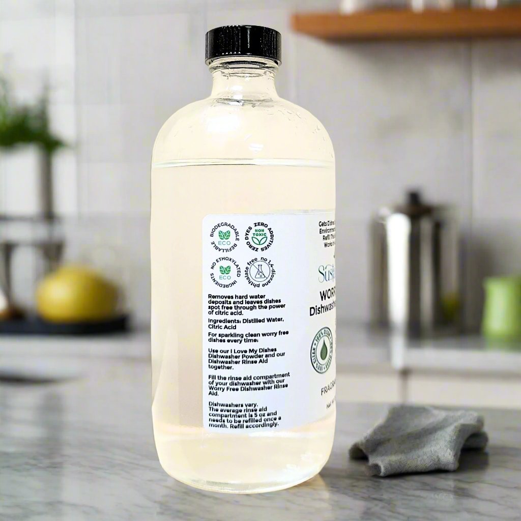 Worry Free Dishwasher Rinse Aid | Fragrance Free | Refillable