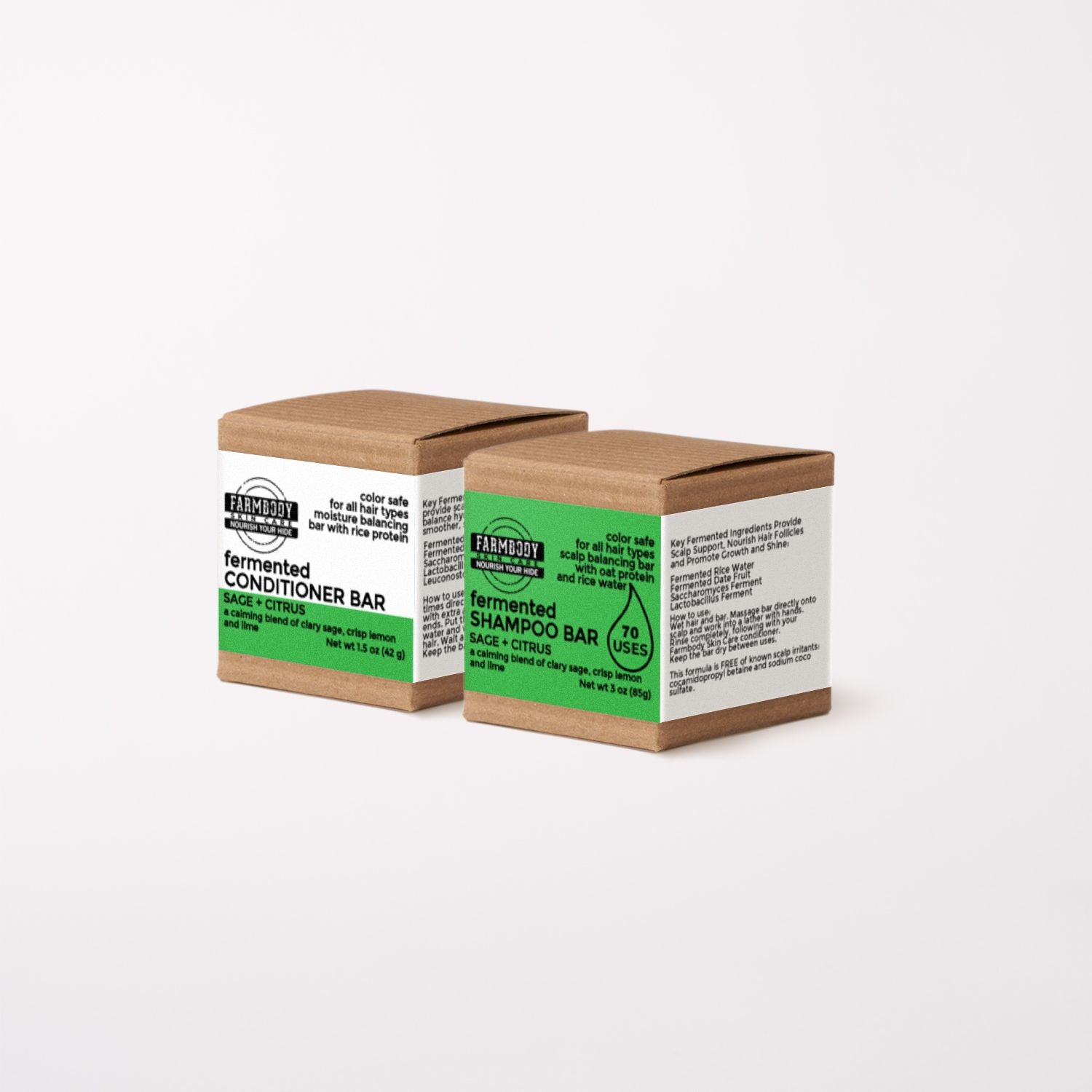 best zero waste solid shampoo and conditioner bars for hair travel and the environment in a sage and citrus scent