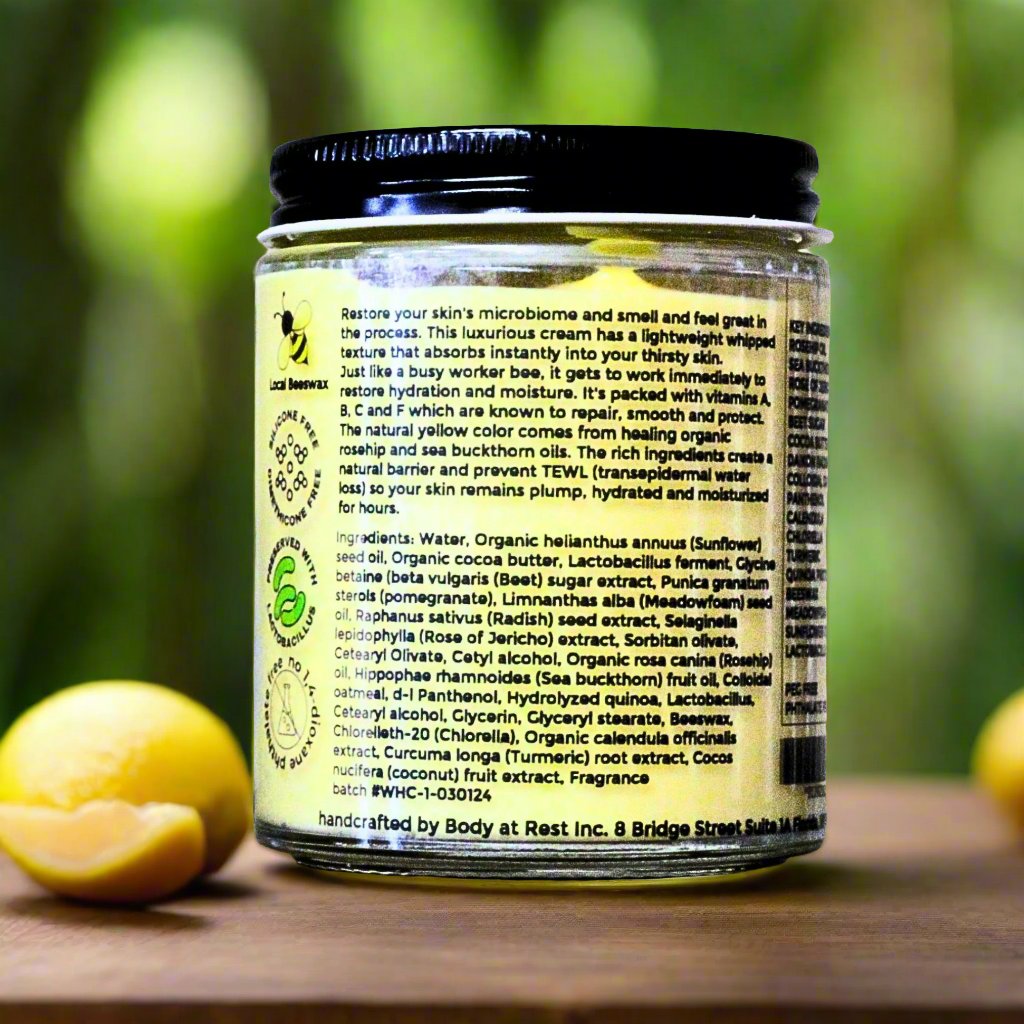 best natural ingredients for hands and body in a whipped honey cream