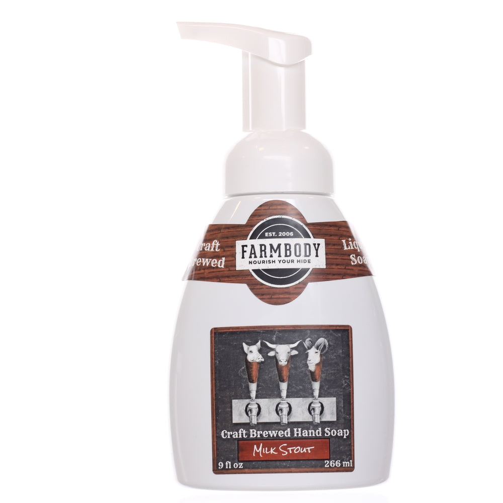 Farmbody Foaming Hand Soap Handcrafted with Craft Beer in Milk Stout