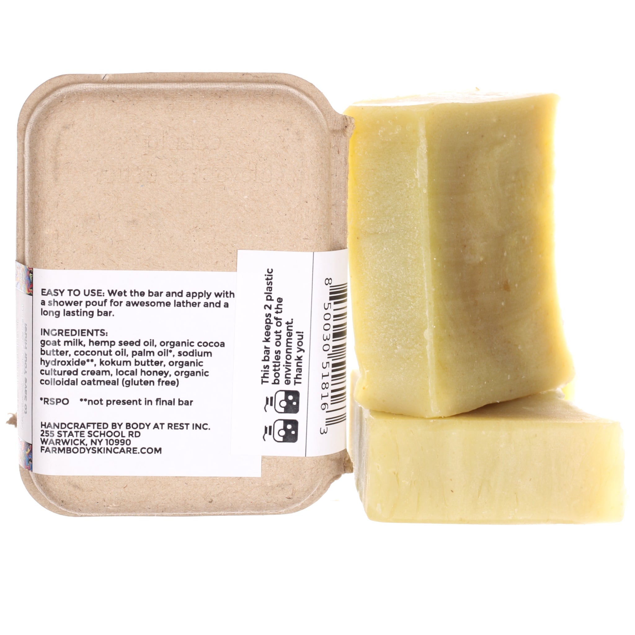 Farmbody Fragrance Free Moisturizing Goat Milk Soap With Oatmeal for Eczema and Sensitive Skin Ingredients