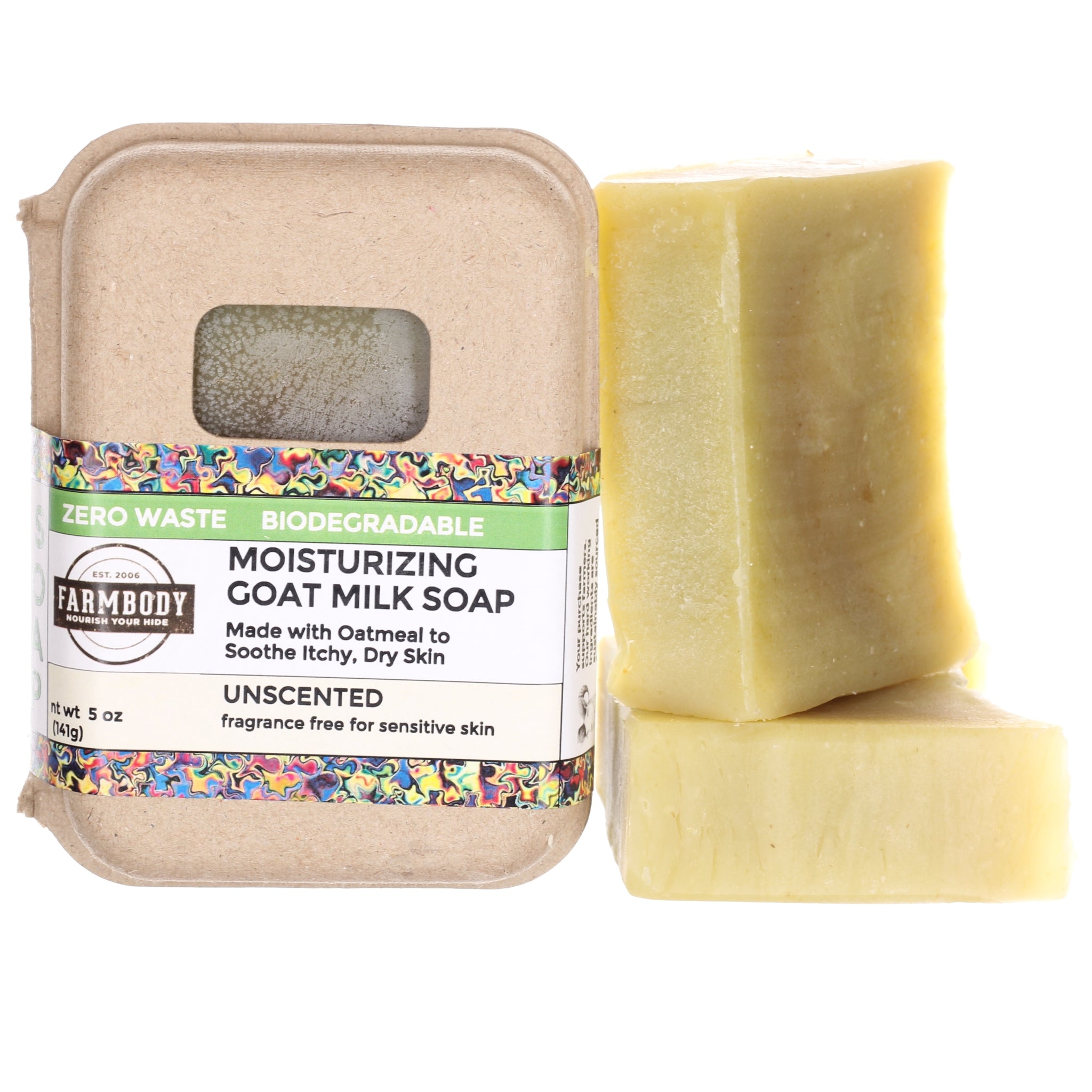 Natural Unscented Oatmeal Bar Soap for Sensitive Skin