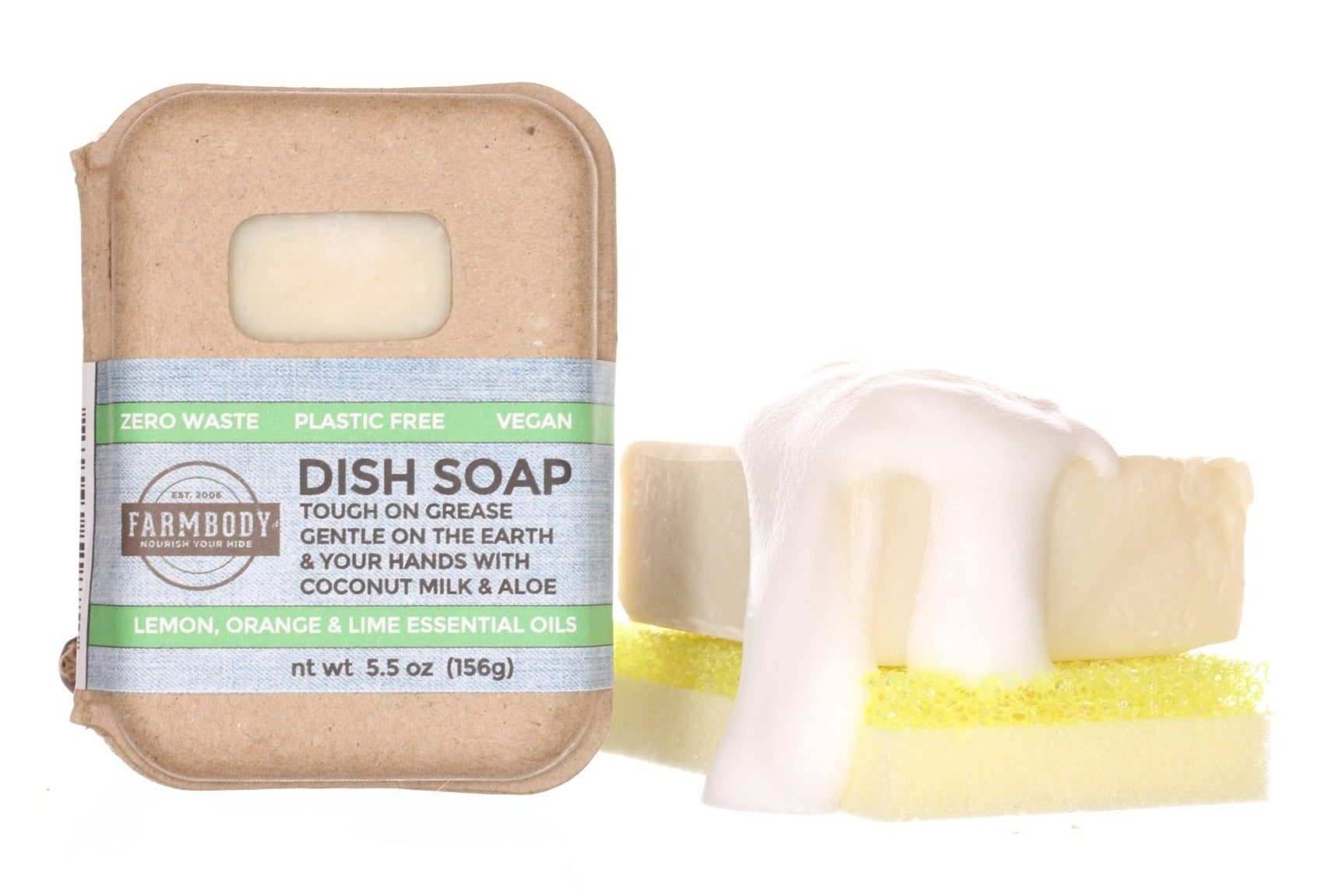 Zero Waste solid Dish Soap Bar-vegan-plastic Free-kitchen Cleaner