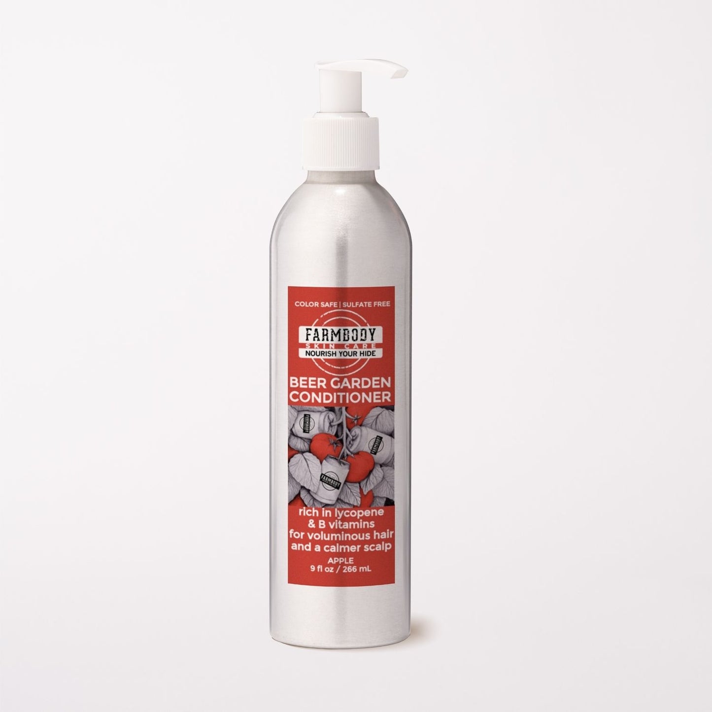 Silicone free dimethicone free color safe beer conditioner for shiny voluminous hair rich in lycopene and B vitamins
