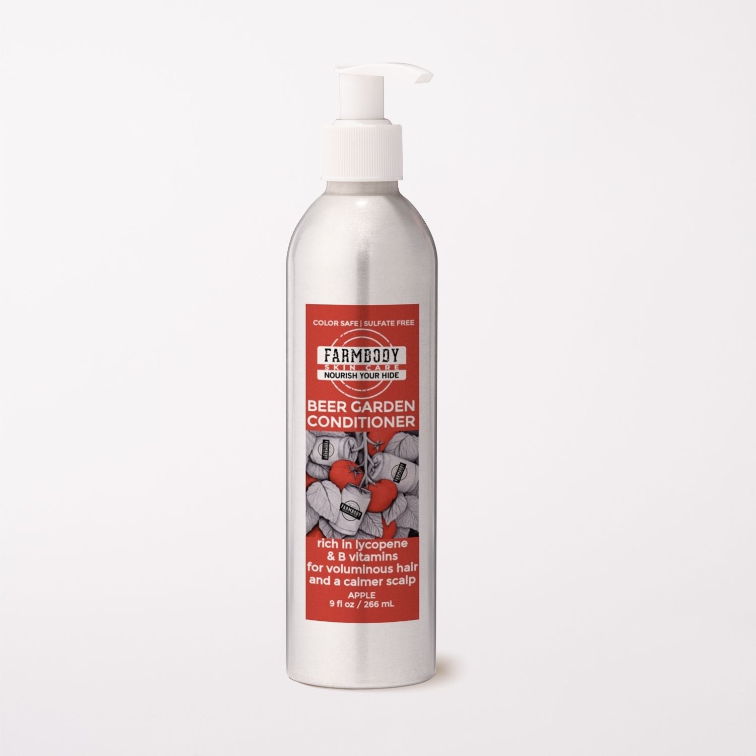 Silicone free dimethicone free color safe beer conditioner for shiny voluminous hair rich in lycopene and B vitamins