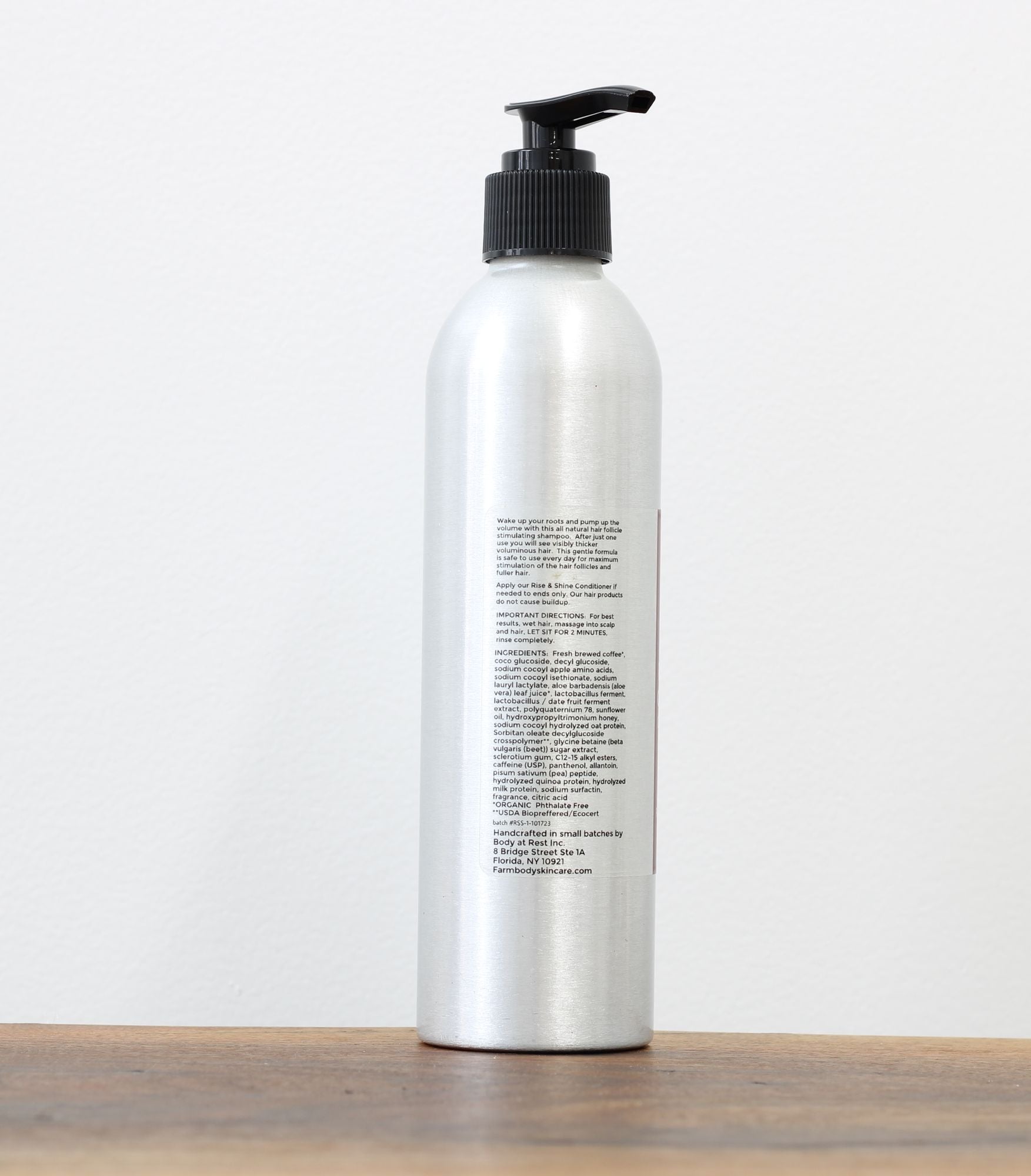 Farmbody Rise and Shine Caffeinated Coffee Shampoo for Hair Growth Ingredients