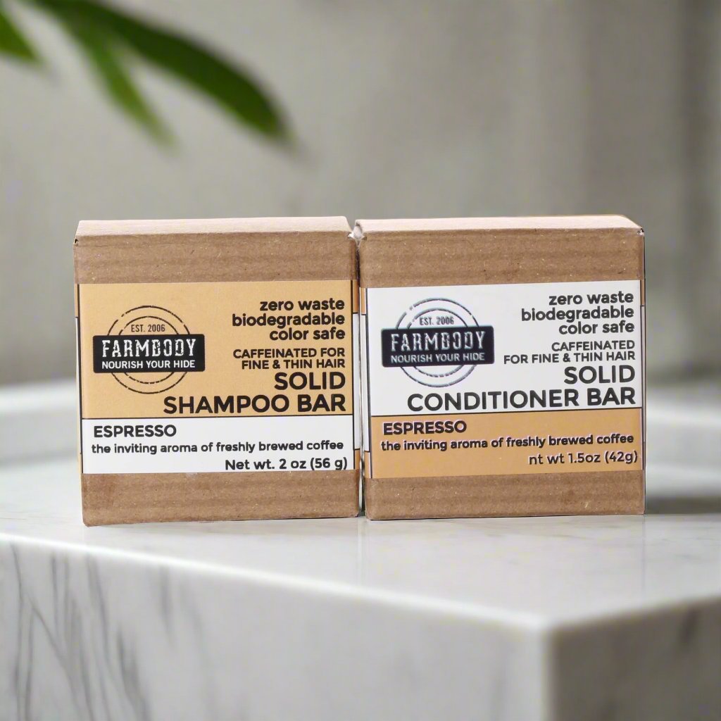 Caffeinated Solid Shampoo and Conditioner Bar Set for Hair Growth ...