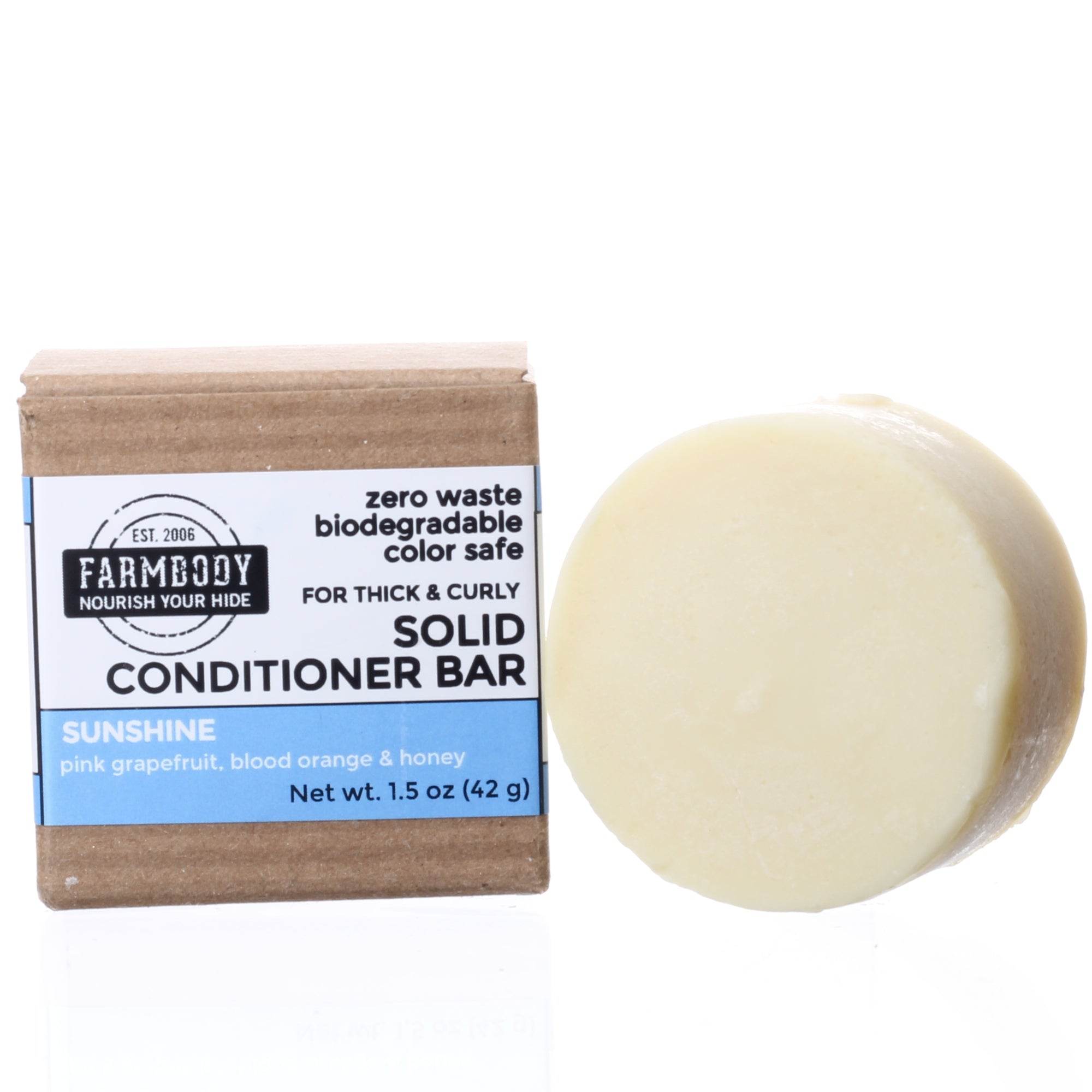 Farmbody Solid Conditioner bar best for thick curly ethnic hair with rapeseed oil hemp oil and hops