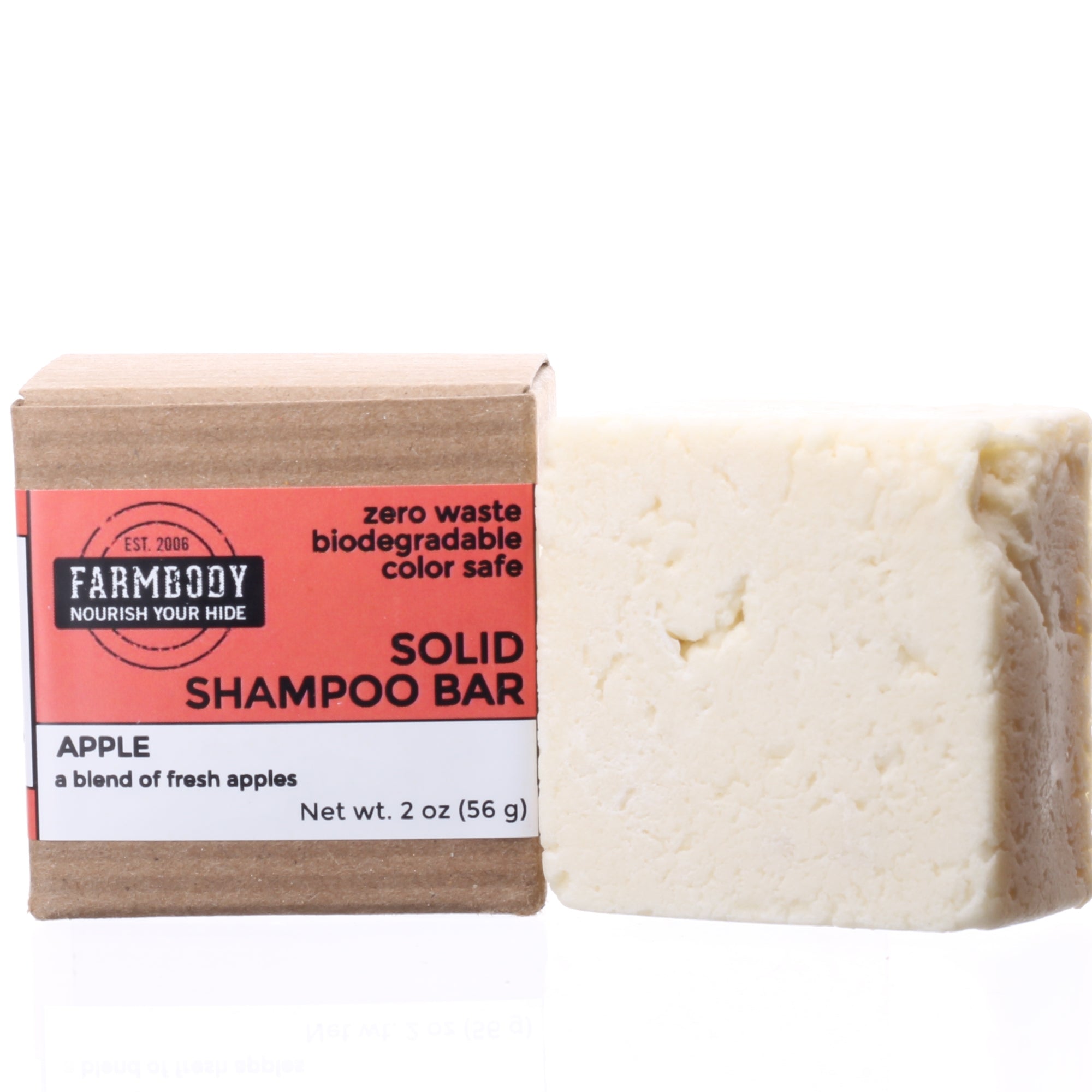 Farmbody Zero Waste Solid Shampoo Bar in Fresh Apple Scent for Sensitive Scalps