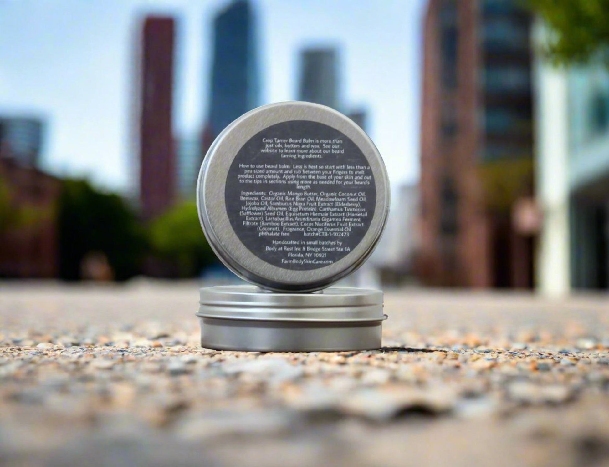 Farmbody Crop Tamer Beard Balm Ingredients with egg protein, horsetail extract and mango butter for the best way to condition your beard ingredients