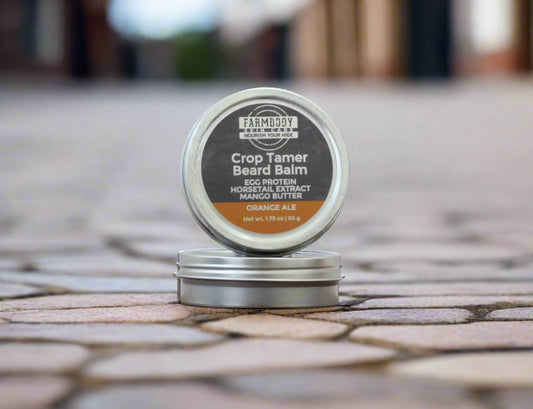 Crop tamer beard balm with egg protein horsetail extract and mango butter for the best way to condition your beard