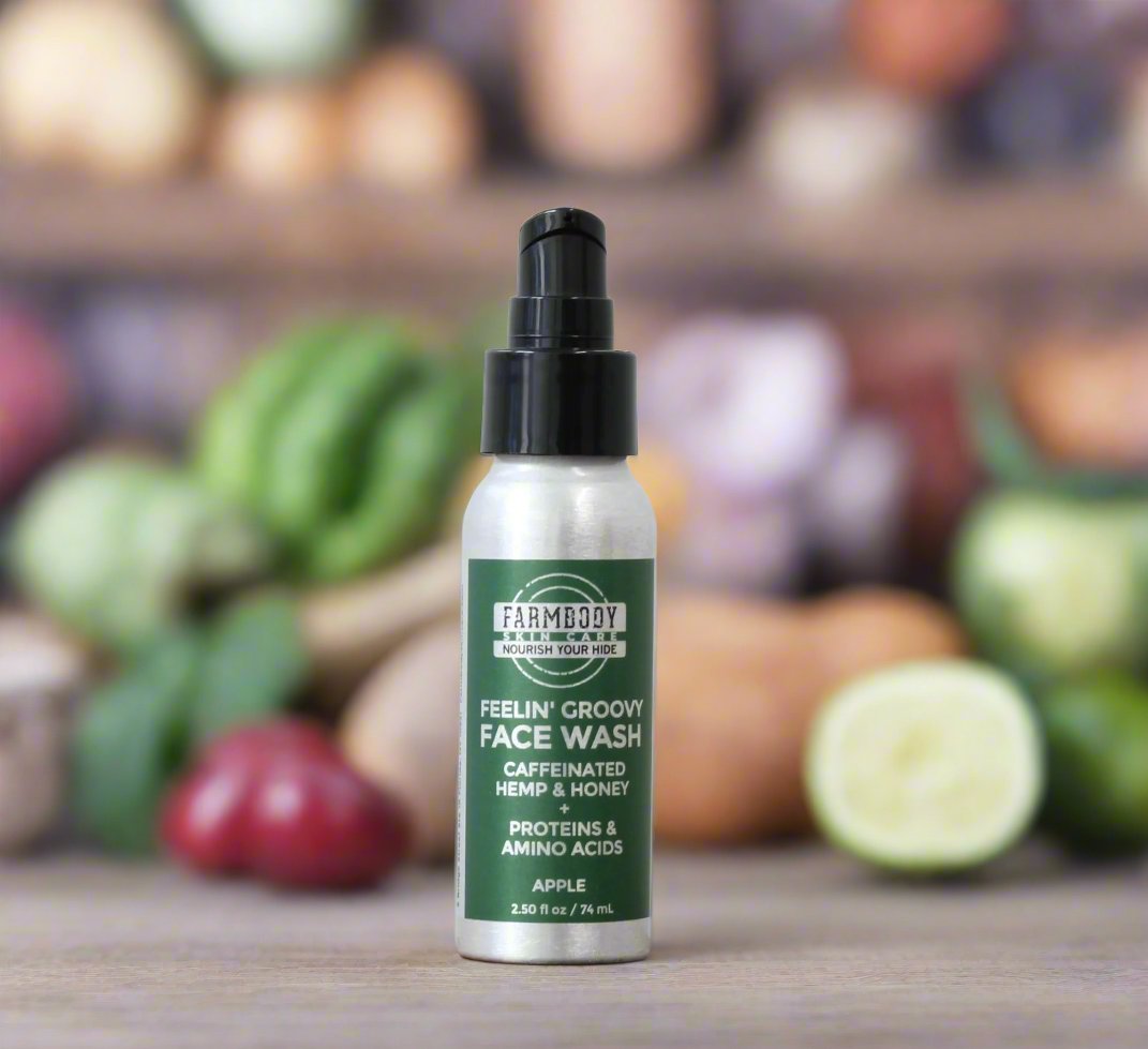 Feelin Groovy Caffeinated Face Wash Sulfate Free and Fermented with Kale Quinoa and Honey Farmbody Skin Care