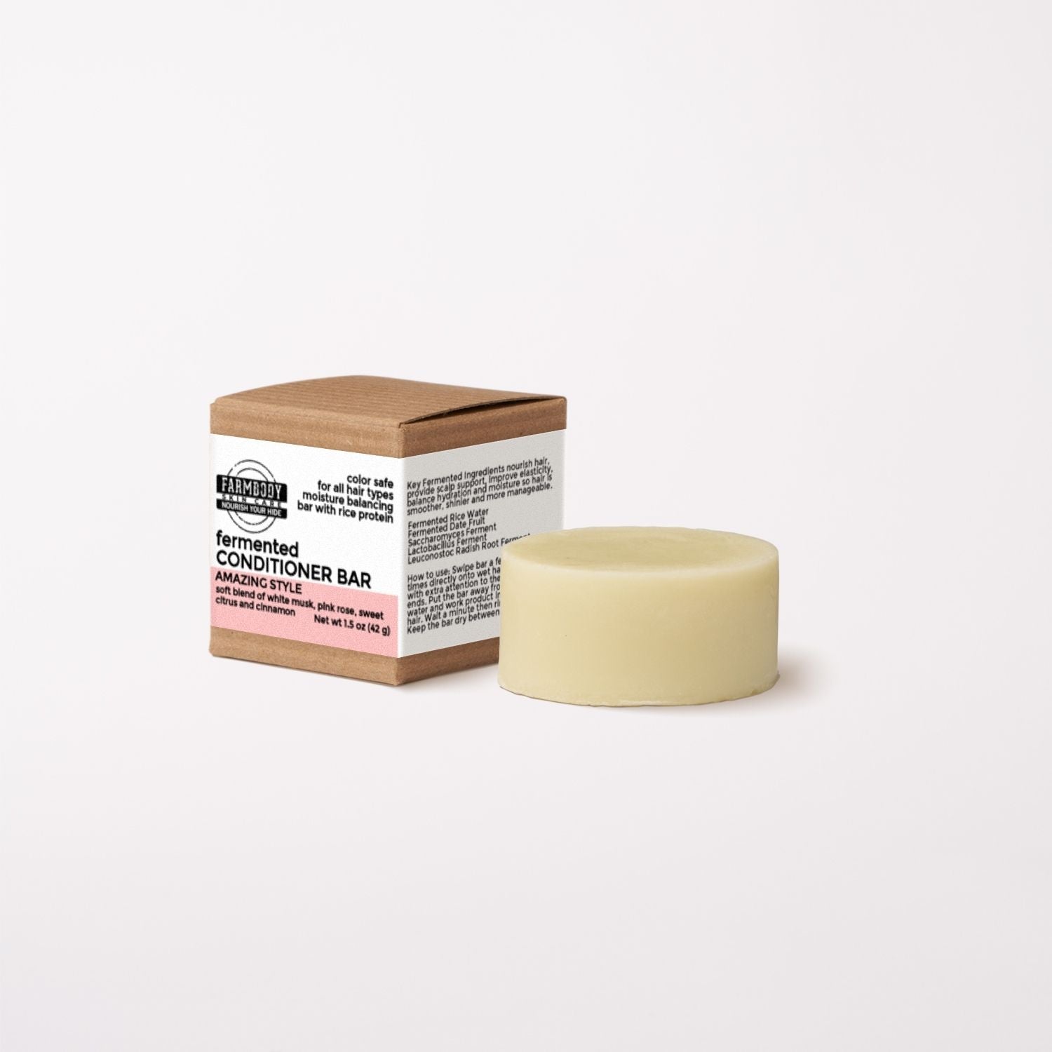 Fermented Conditioner Bar in Amazing Style Scent color safe and great for travel