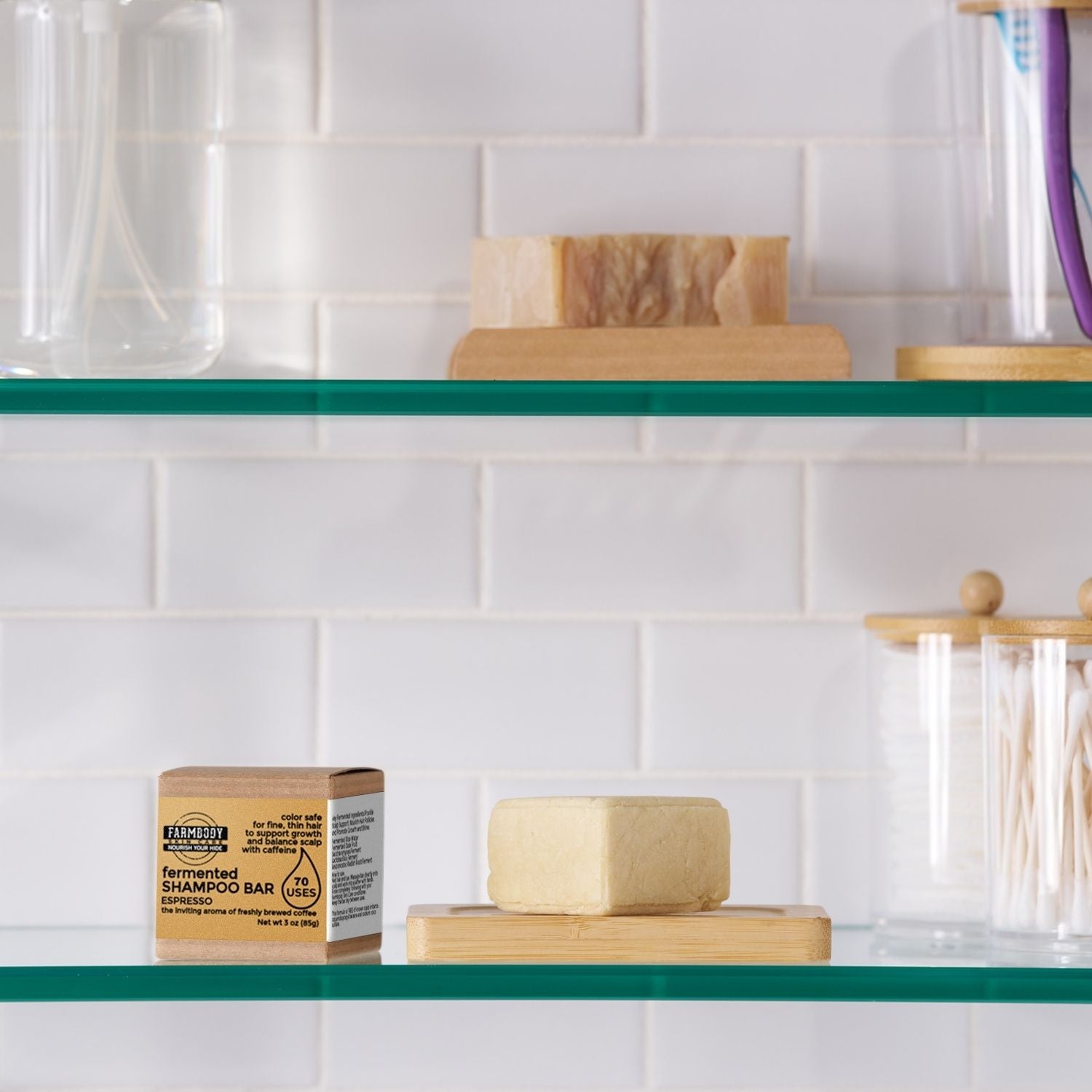 Fermented Caffeinated Coffee Shampoo Bar with Rice Water for Hair Growth