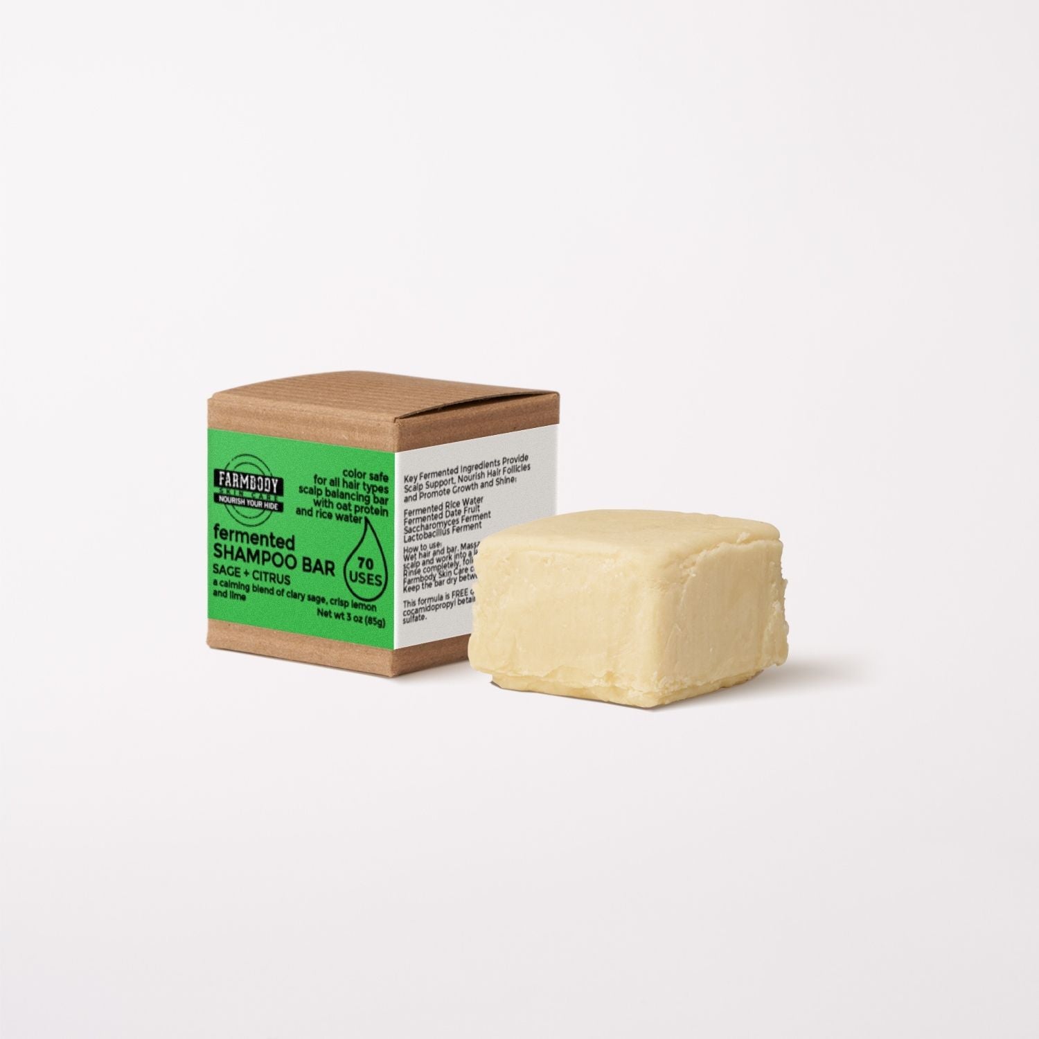 best solid shampoo bar for travel, scalp health and the environment in a scent of sage and citrus