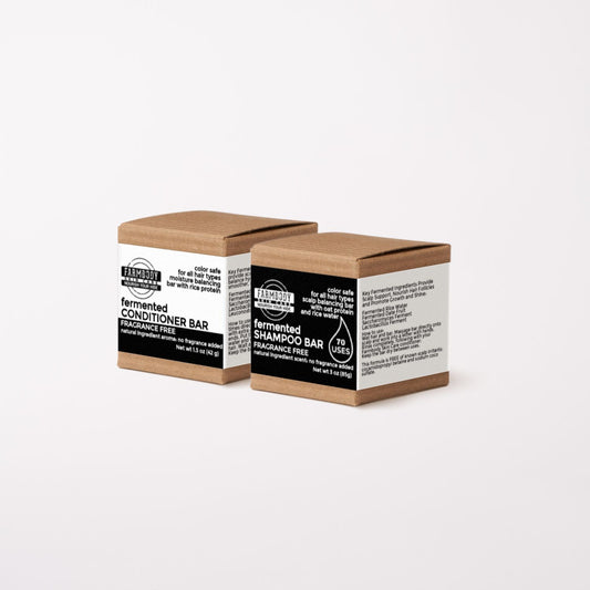 fermented zero waste shampoo and conditioner bars fragrance free