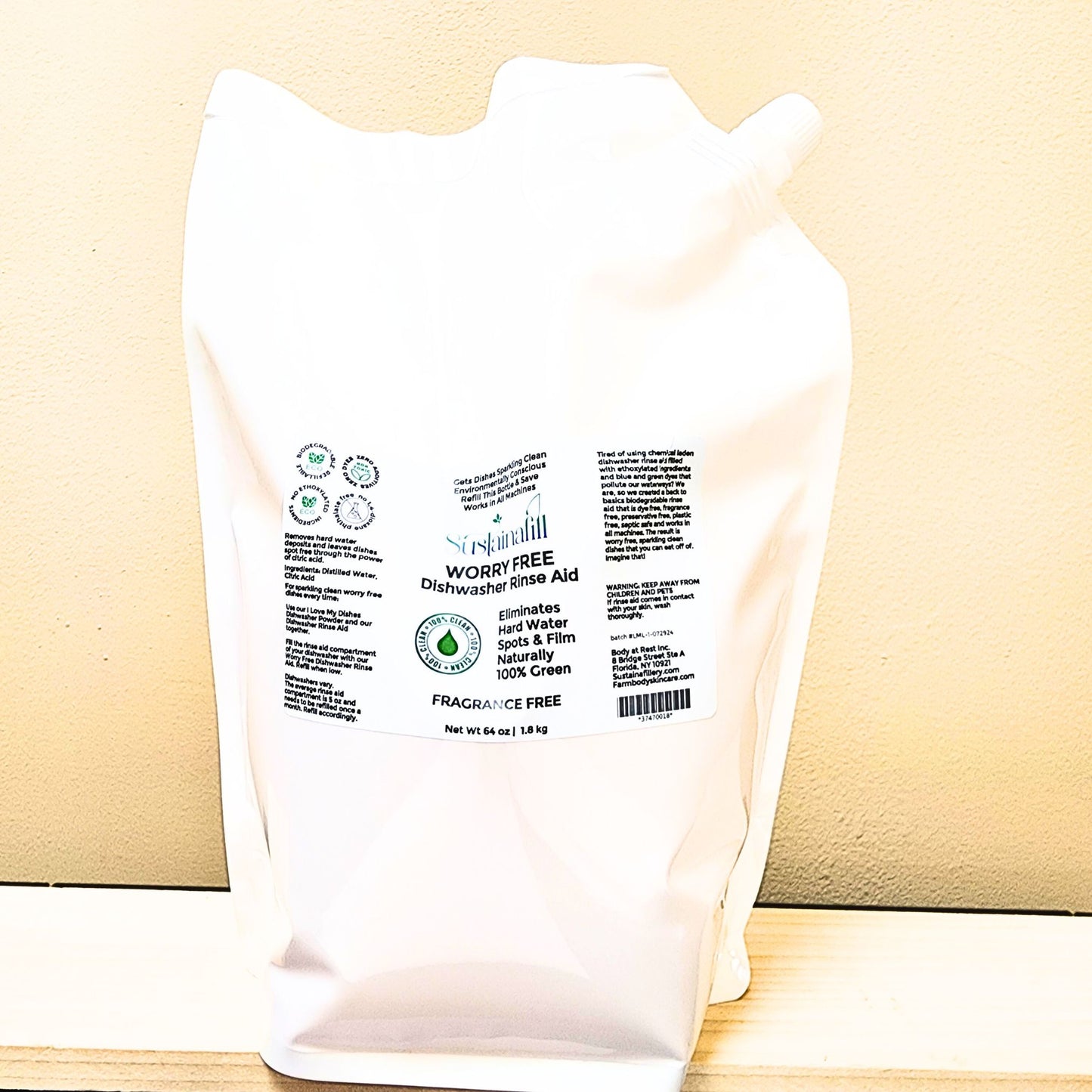 Worry Free Dishwasher Rinse Aid | Fragrance Free | Refillable