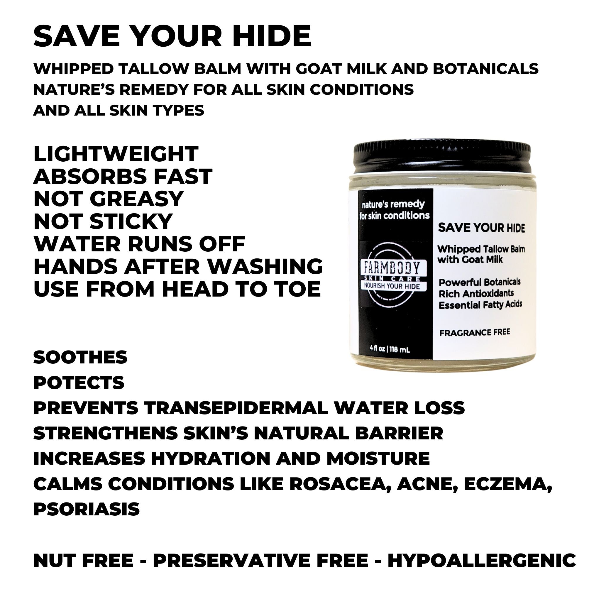 Why use tallow balm for skin conditions like eczema and acne