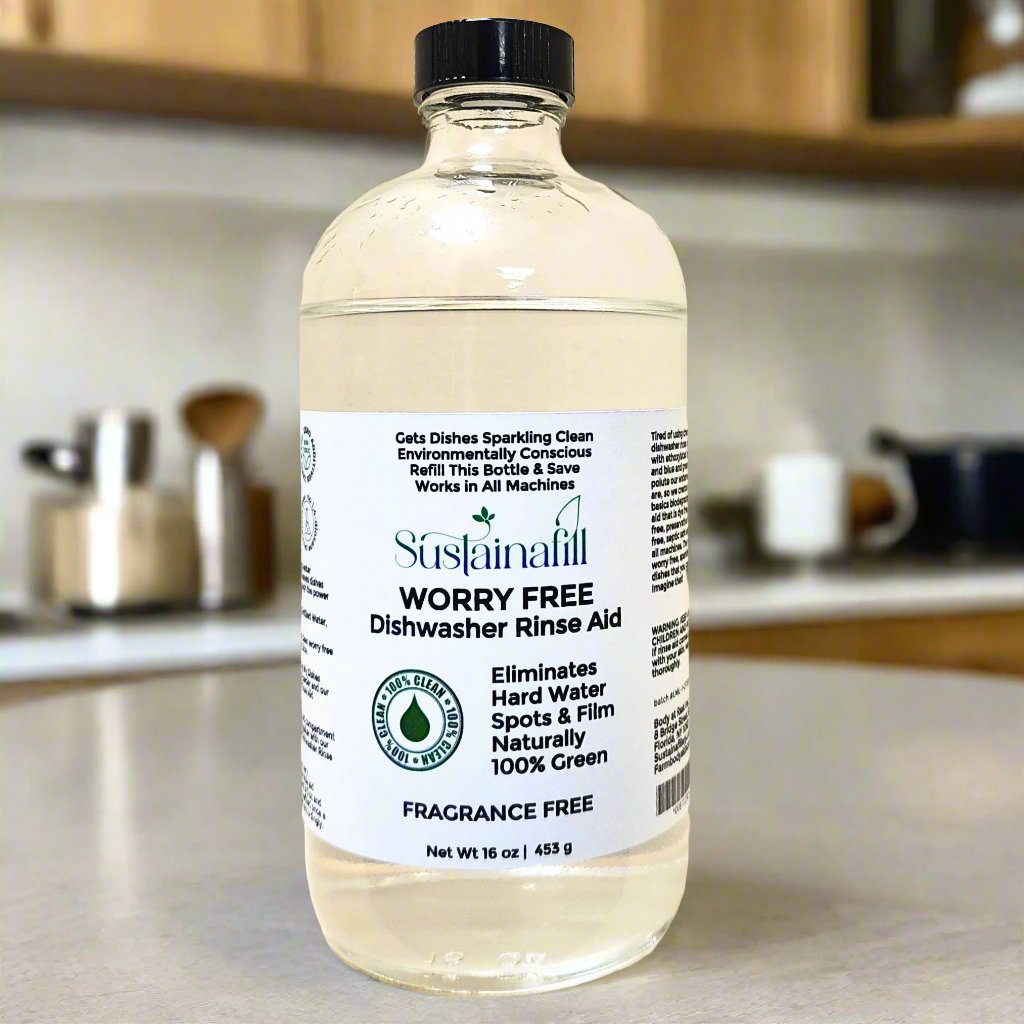 Worry Free Dishwasher Rinse Aid | Fragrance Free | Refillable