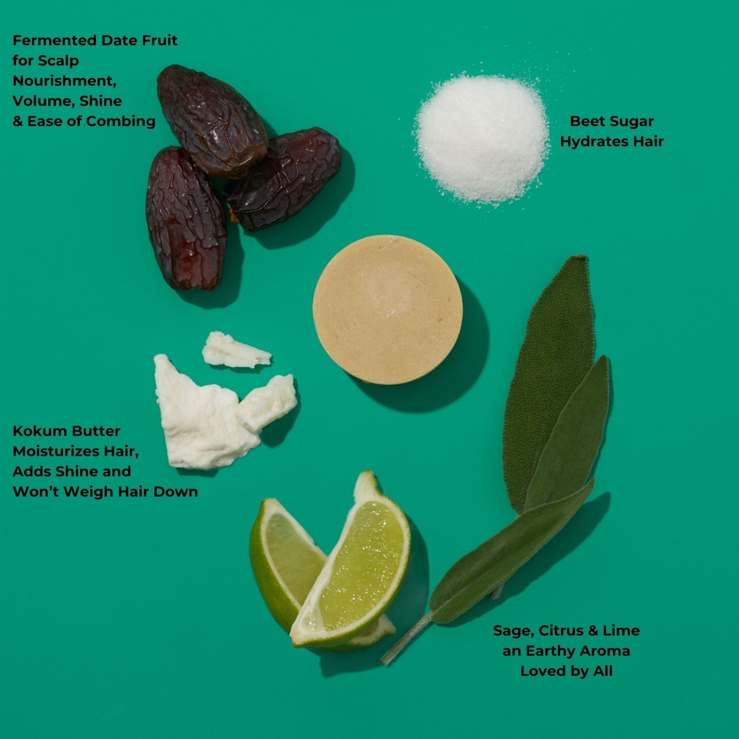 Zero Waste Fermented Rice Water Conditioner Bar  Key Ingredients for a healthy scalp in sage and citrus scent