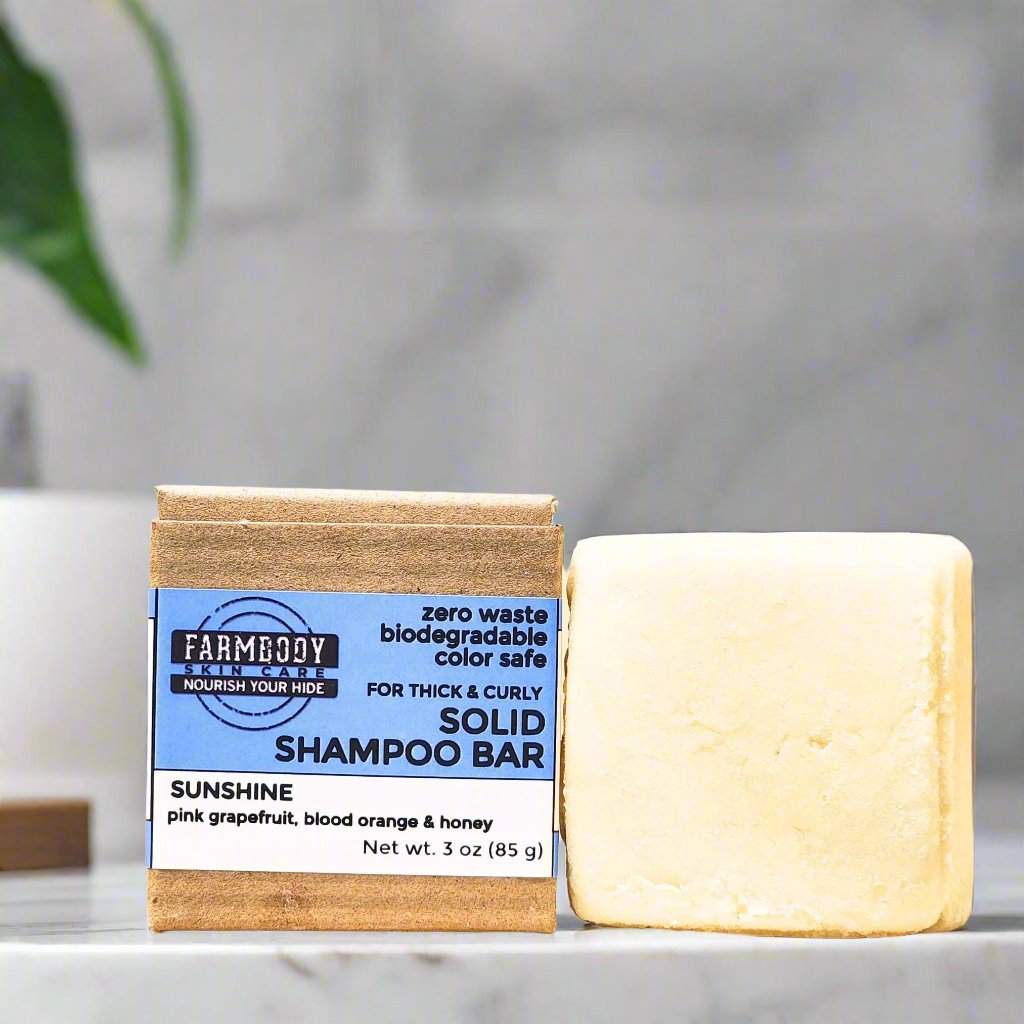 solid shampoo bar good for 70 uses best for thick and curly hair in a scent of pink grapefruit blood orange and honey