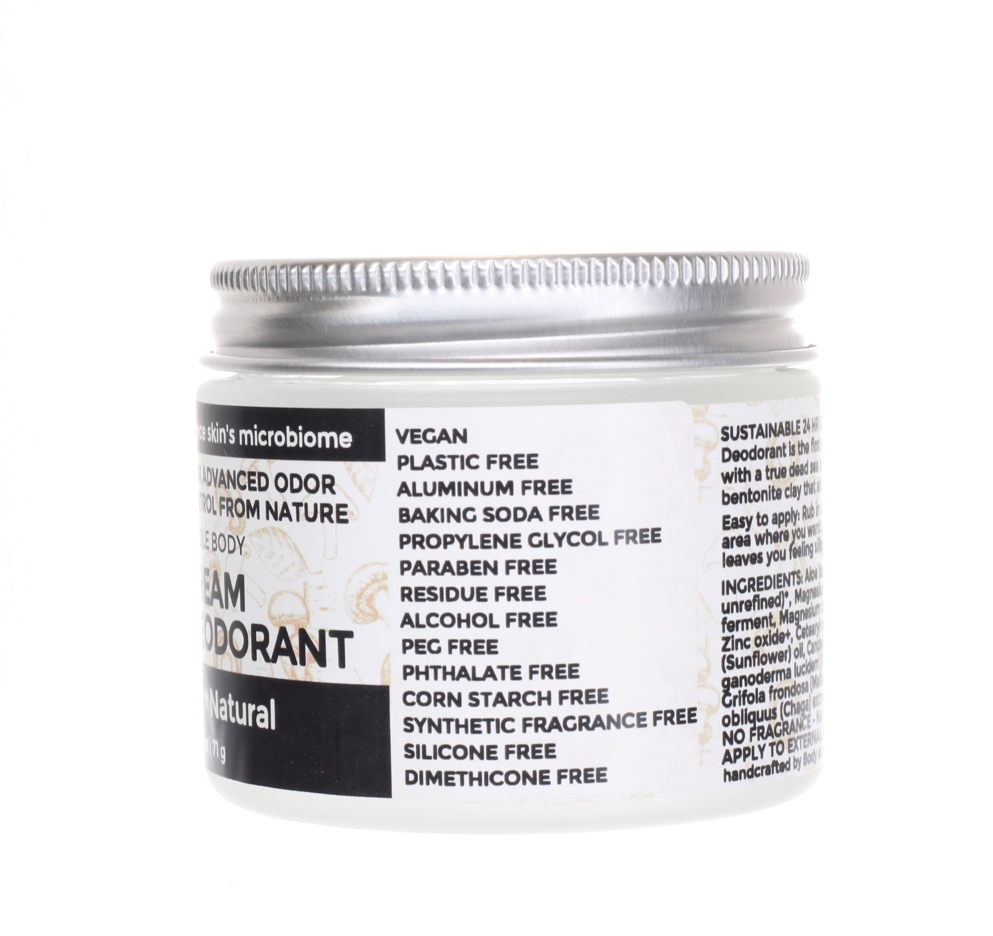 Whole Body Best Magnesium Cream Deodorant in a Glass Jar