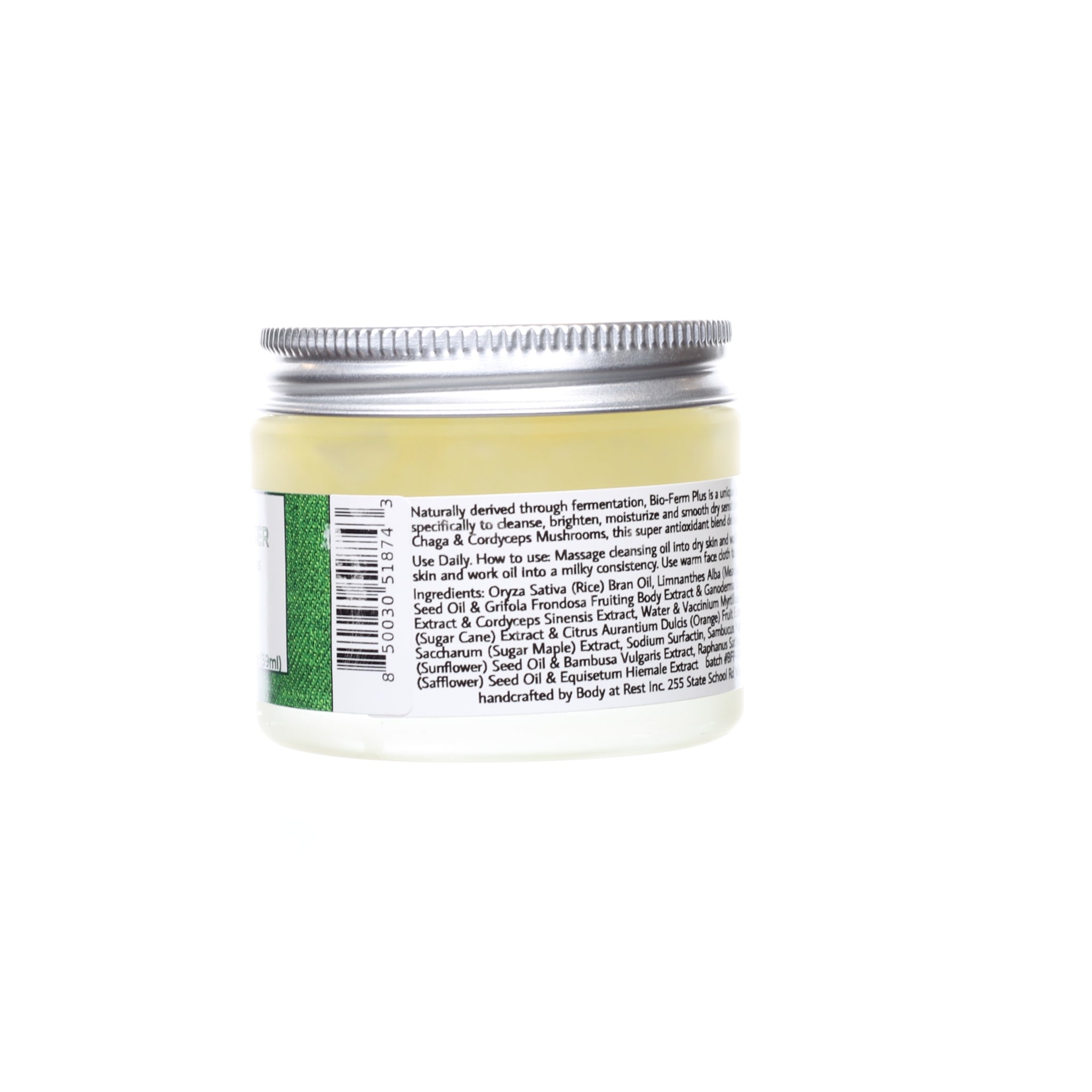 Farmbody Bio-Ferm-Plus Oil Gel Cleanser Mushroom Skincare Chaga Reishi Maitake Cordyseps for Dry Skin Unscented Ingredients