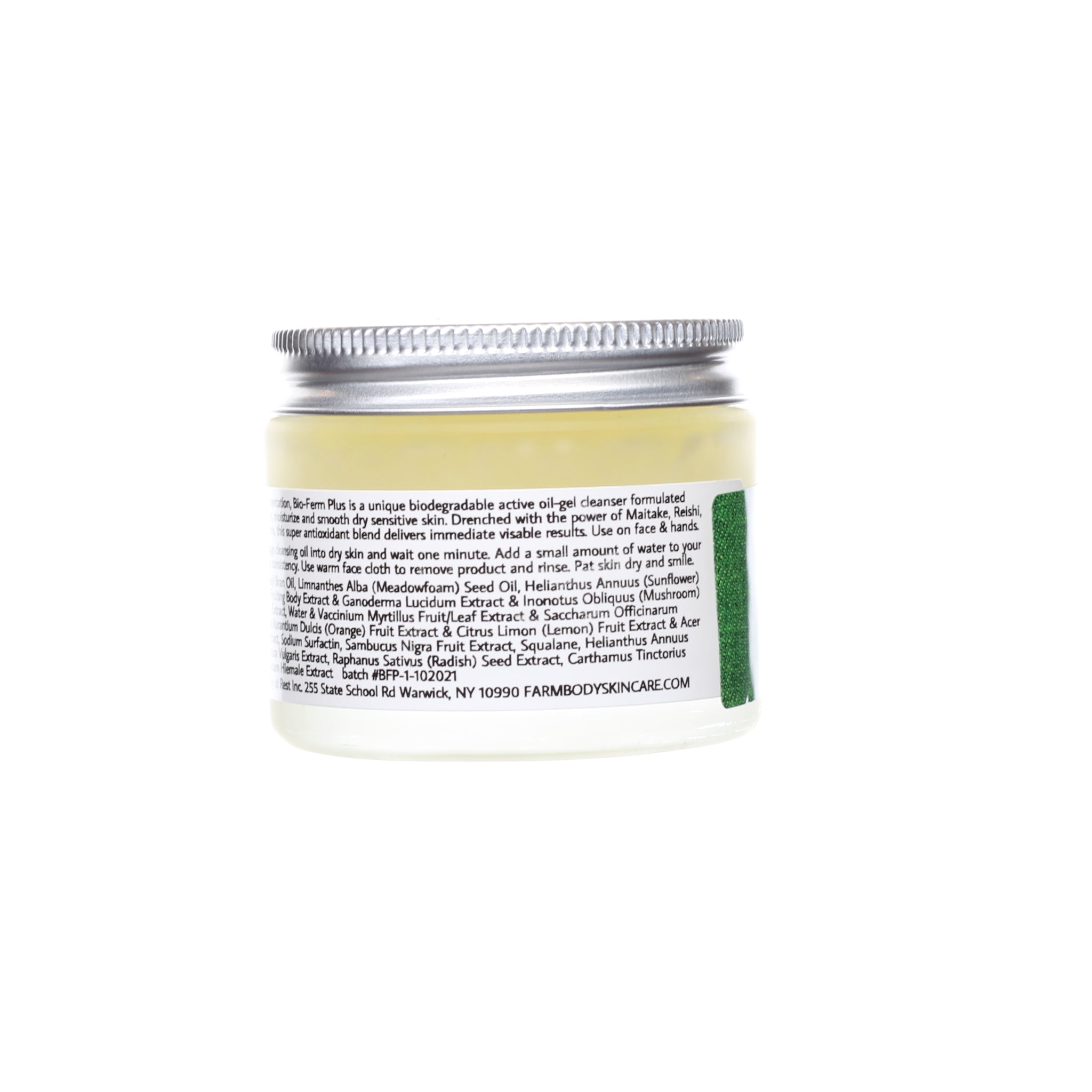 Farmbody Bio-Ferm Plus Oil Gel Cleanser for Dry Skin Unscented with Chaga Reish Maitake Cordyceps Mushrooms for brighter skin