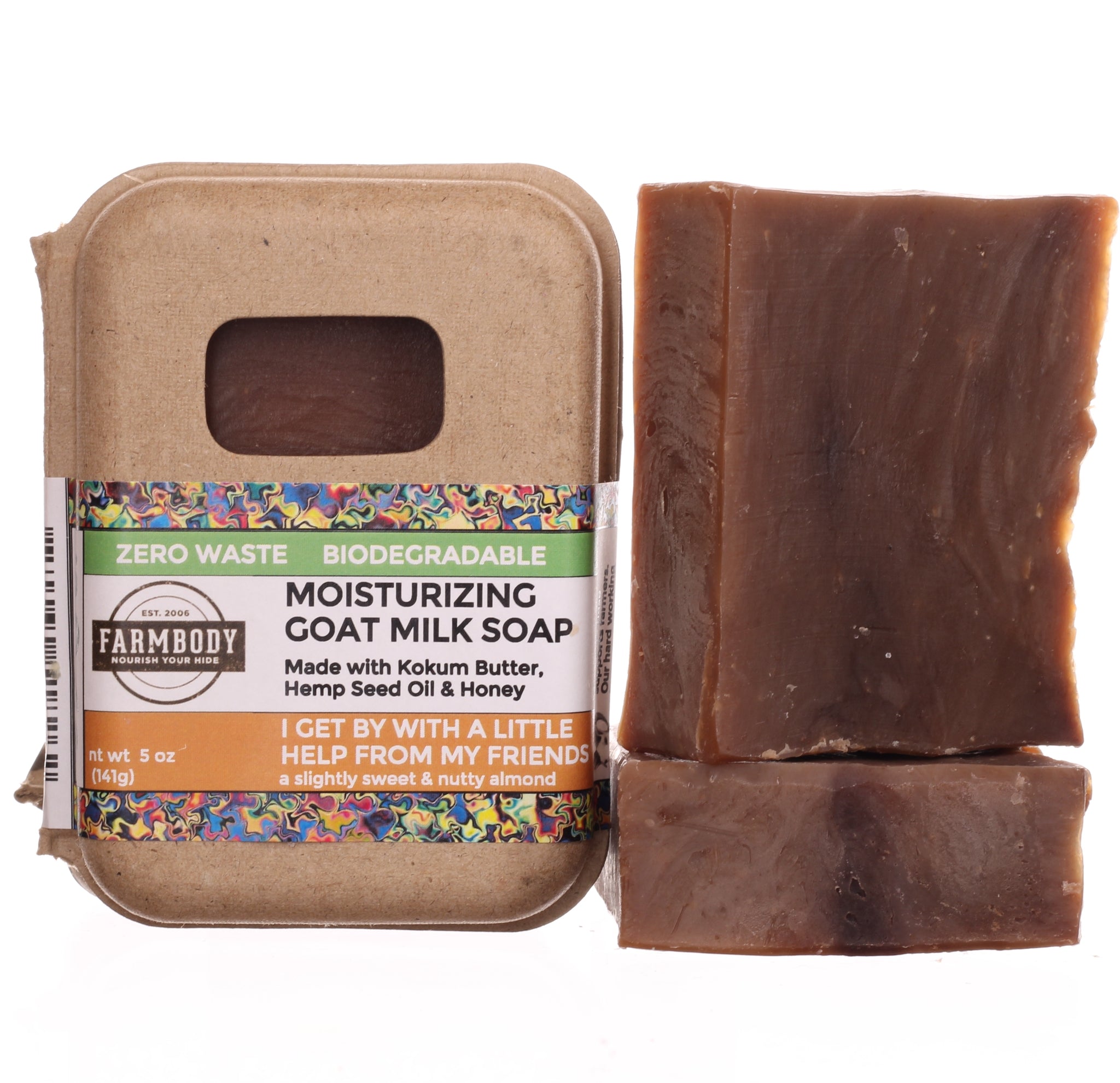 Moisturizing Goat Milk Bar Soap for Sensitive Skin | I GET BY WITH A LITTLE HELP FROM MY FRIENDS - Farmbody