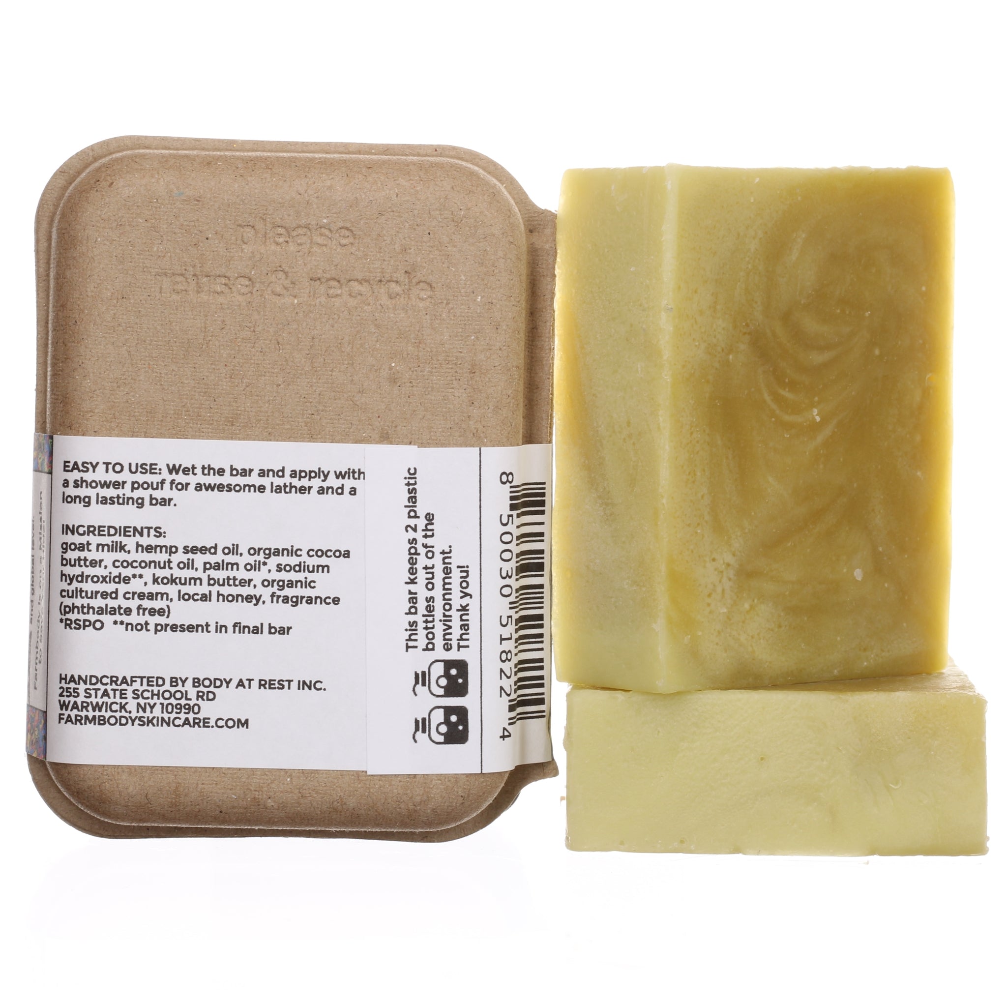 Farmbody Skincare Goat Milk Soap for Eczema Ingredients 