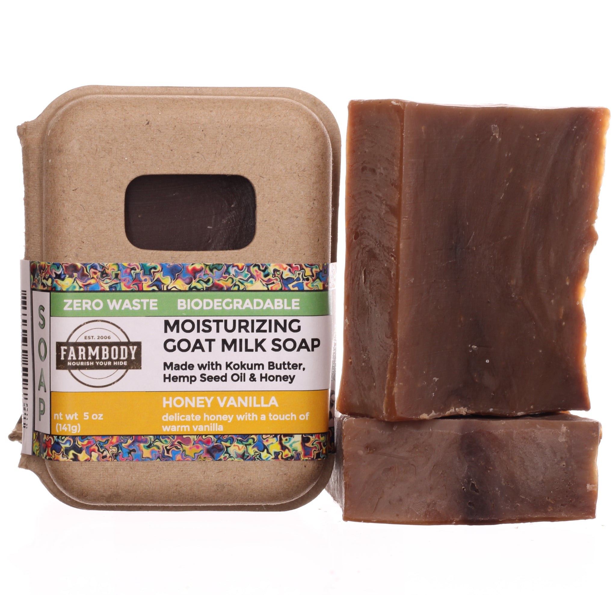 Moisturizing Goat Milk Bar Soap for Sensitive Skin | Honey Vanilla - Farmbody