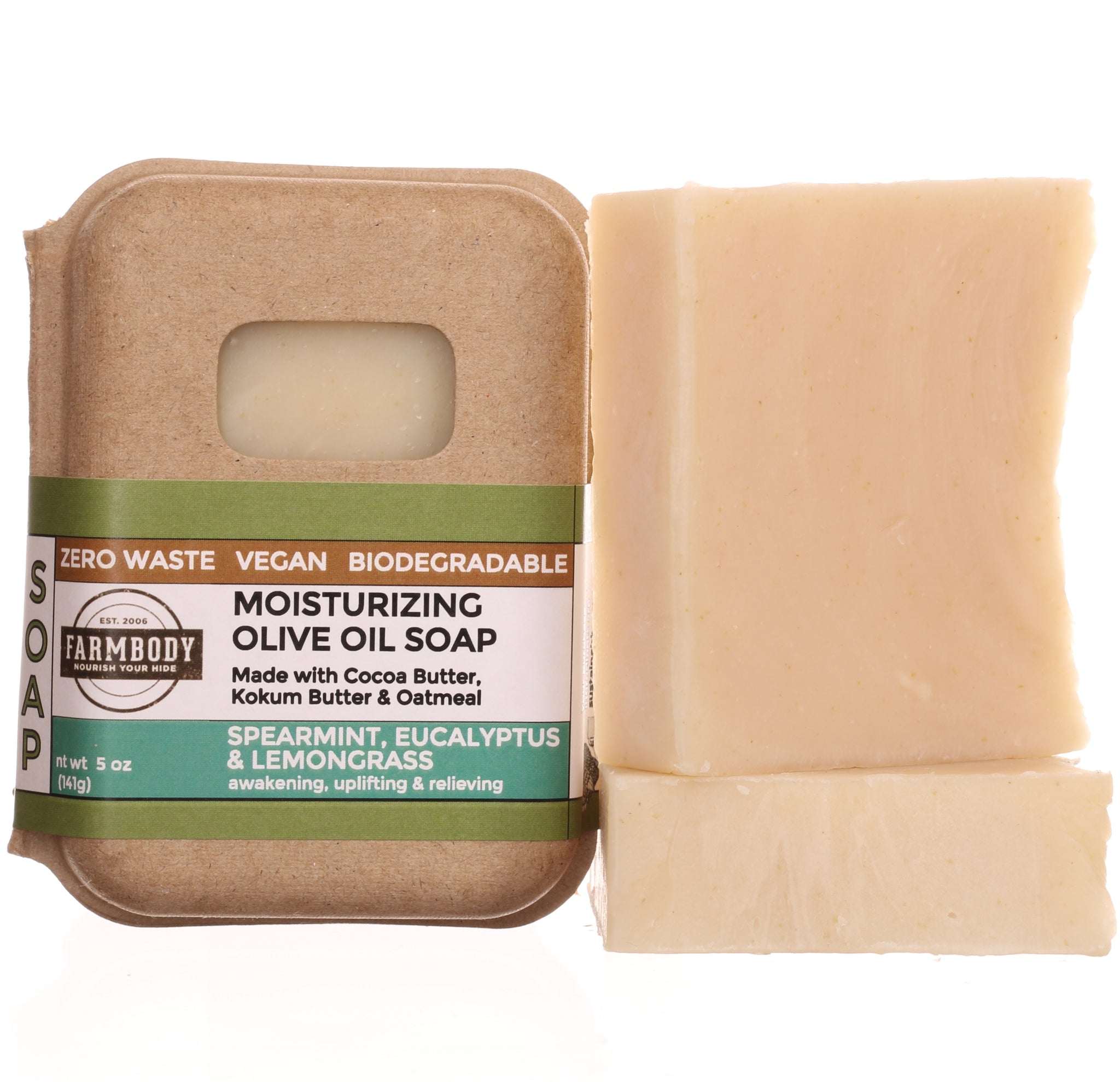 Moisturizing Vegan Olive Oil Soap Benefits for Dry Skin | Spearmint, Eucalyptus & Lemongrass - Farmbody