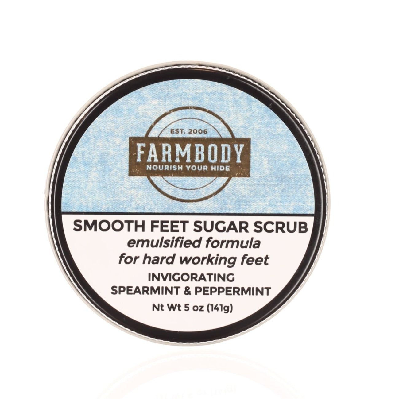 Farmbody  Emulsified Sugar Scrub for Smooth Feet and Calluses in peppermint and spearmint